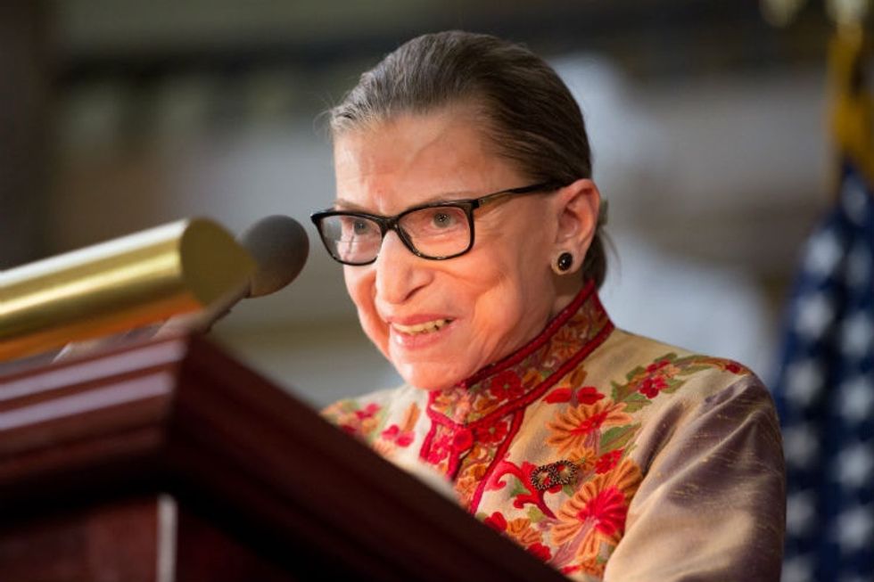 Ruth Bader Ginsburg got blunt about sexism's role in the 2016 election.