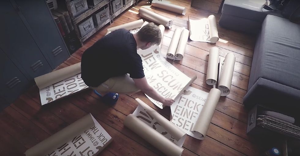 This artist graffitied the worst tweets he could find, right outside Twitter's office.