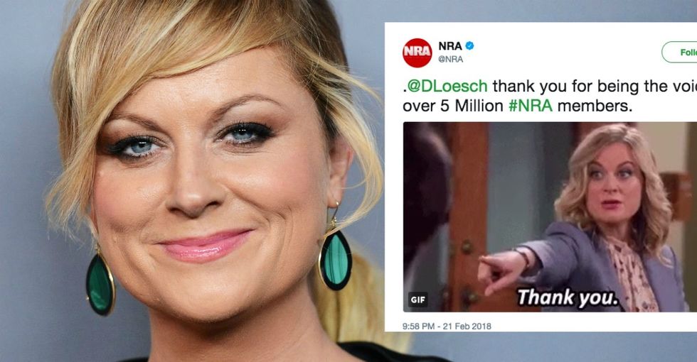 Amy Poehler sent a very candid message to the NRA after it used a GIF of her.