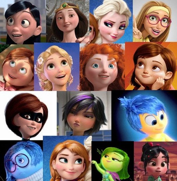 Every Female Character In Every Disney/Pixar Animated Movie From The ...