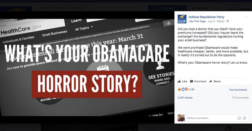 Indiana Republicans asked for 'horror stories' on Facebook. It backfired.