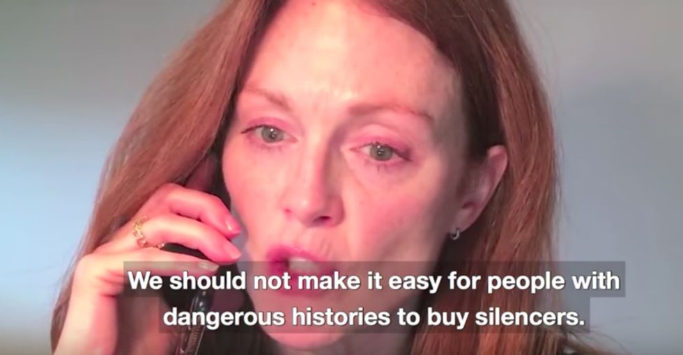 Celebrities take on gun silencers and concealed carry laws in a powerful video.