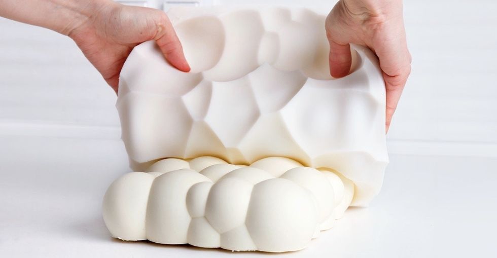 This pastry chef leans on her STEM background to design impossible-looking desserts.