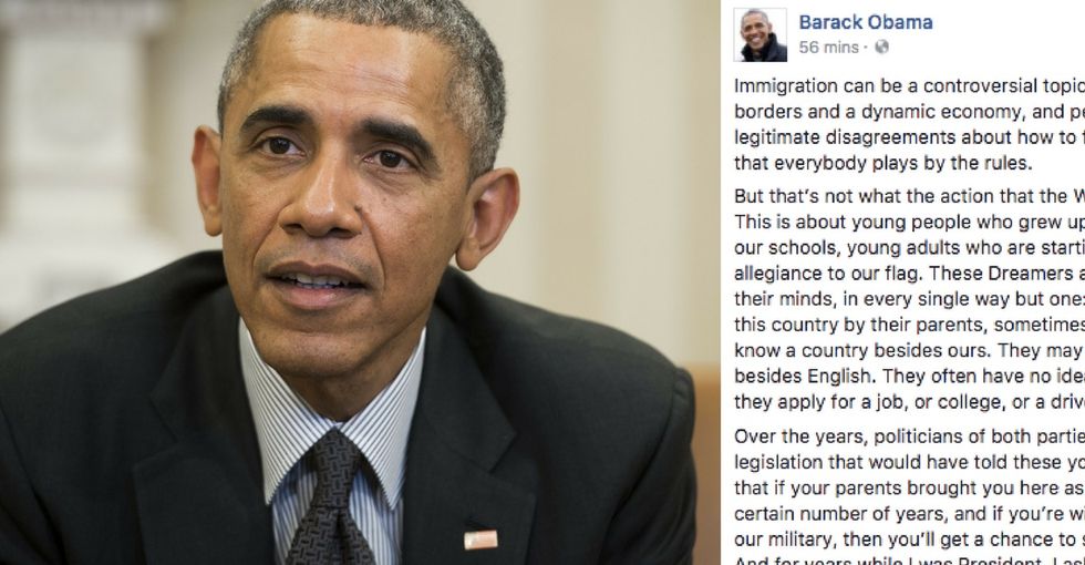 Obama's heartfelt post on DACA is going viral.