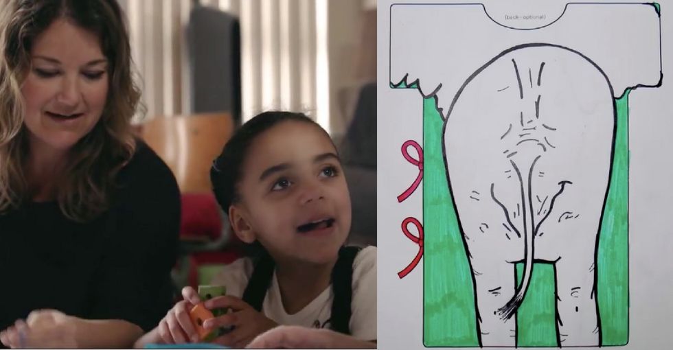 This mom is making her sick 6-year-old smile — with an elephant's behind.