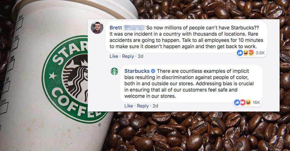 Starbucks' social media team sets an important tone addressing racial bias.