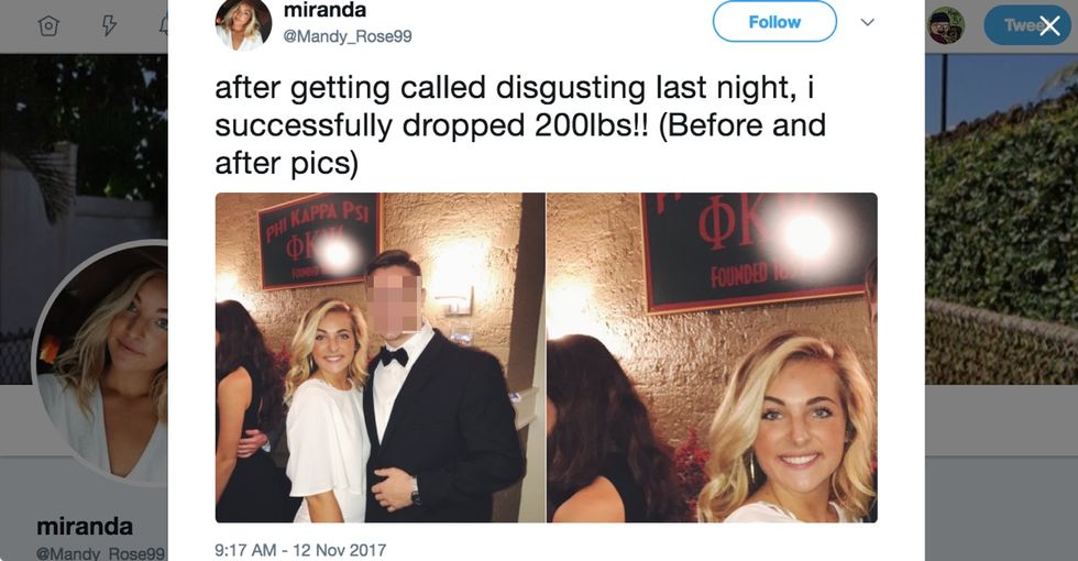 Woman's viral tweet about 'dropping 200 pounds' doubles as relationship advice
