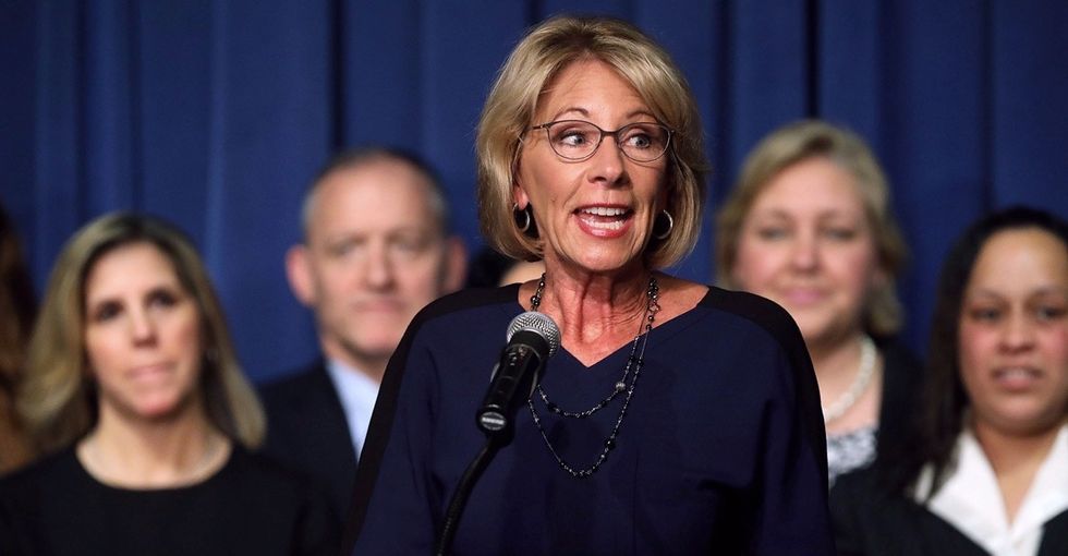 Twitter slams Betsy DeVos' decision to roll back campus sexual assault protections.