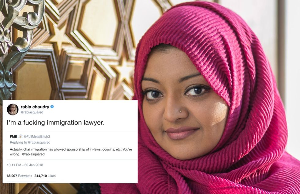 An internet troll tried to school a lawyer on immigration. She clapped back.