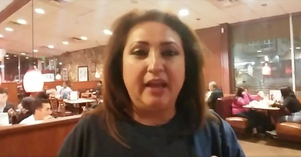She filmed a trans woman in a restroom and complained about privacy but didn't see the irony.