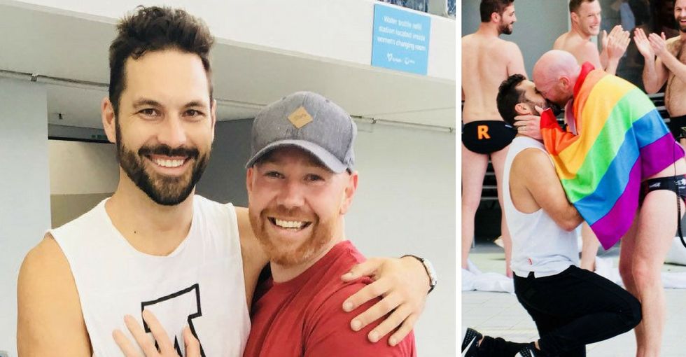 An Australian man used a water polo team to propose to his boyfriend. It's darn cute.