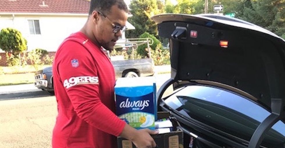 This football player is stepping up to help break the taboo behind people's periods.