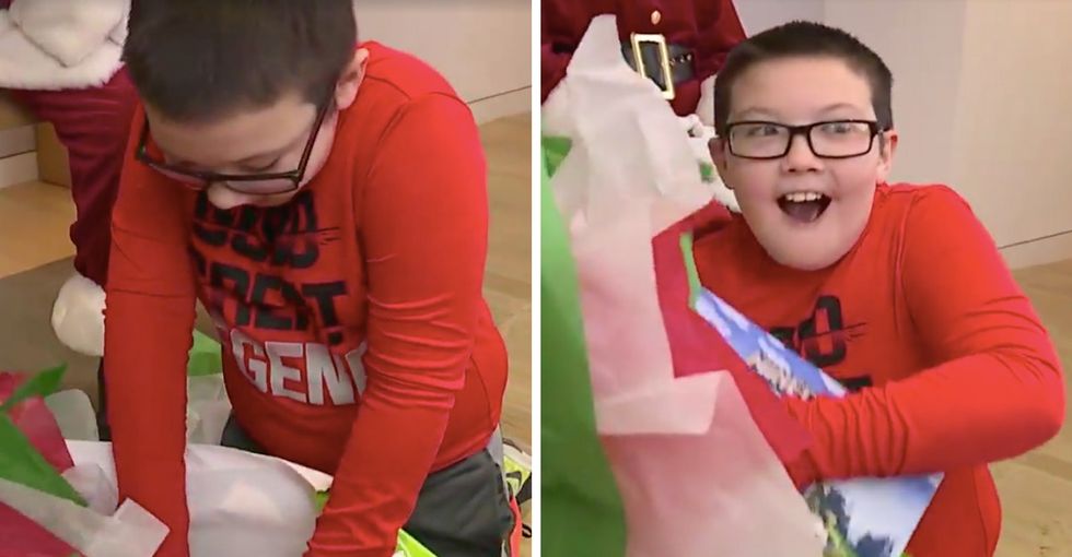 This formerly homeless boy got quite the big surprise from Santa. Watch him open it.
