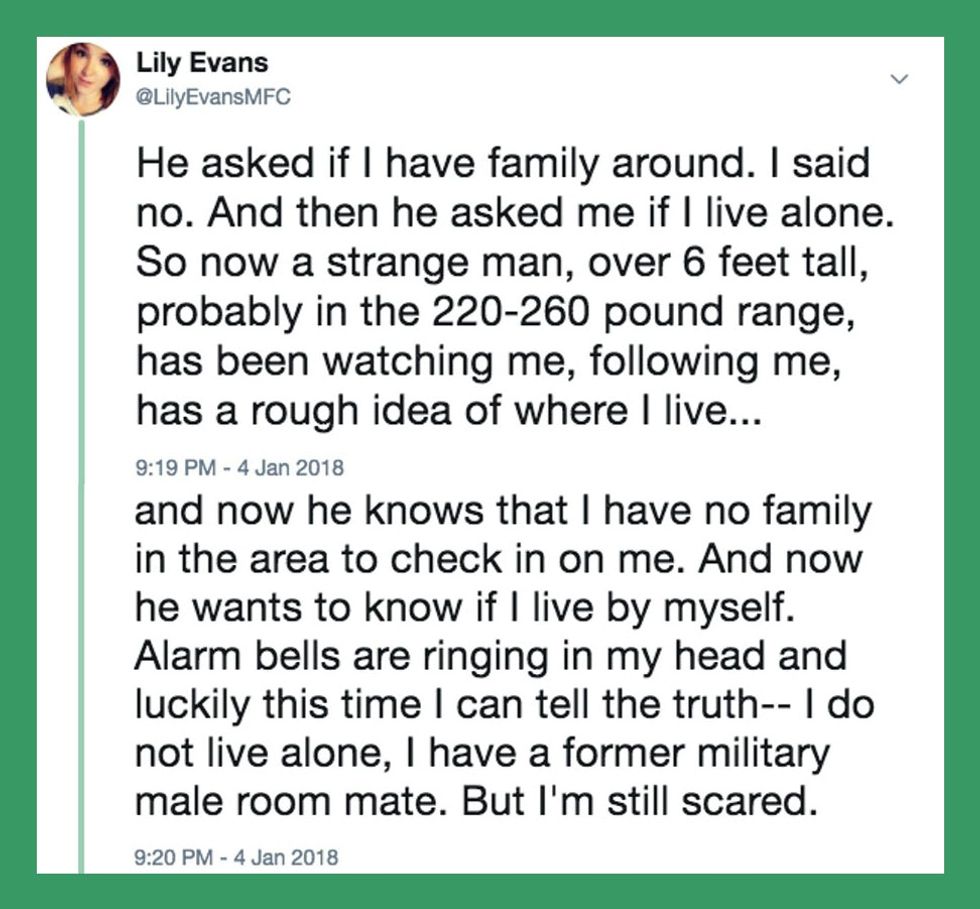 Woman's explanation for being 'standoffish to men in public' brings up