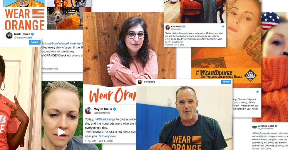 Social media goes orange for gun violence awareness, and celebs are getting involved.
