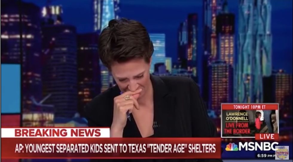 Rachel Maddow breaks down in tears while trying to read latest family separation news.