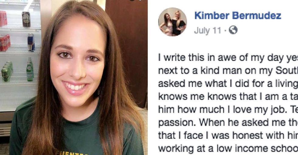 She walked off a flight in tears and with a wad of cash. Her viral post explained why.