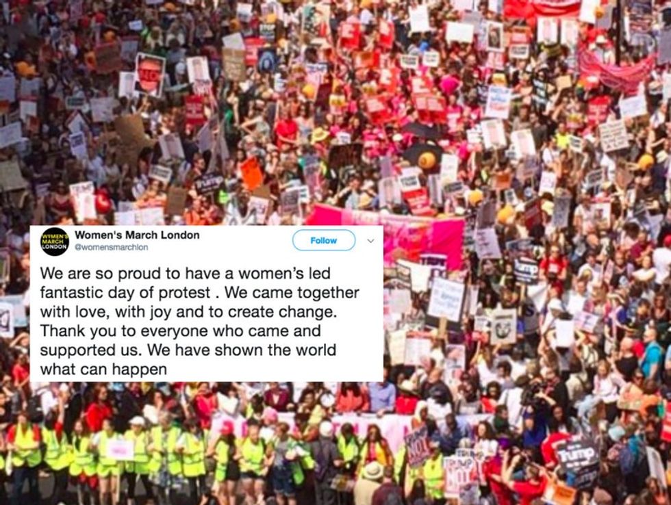 Trump protests in the U.K. began with a massive women's march.