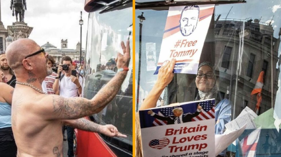 Trump supporters surrounded this headscarf-wearing bus driver. Her response went viral.