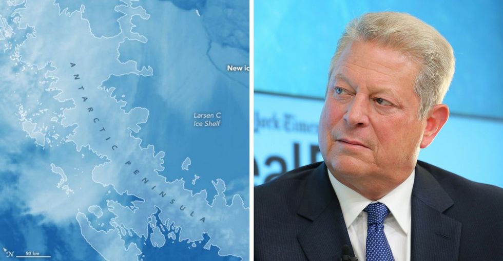 NASA shared a photo of that Delaware-sized iceberg from space. It's huge.