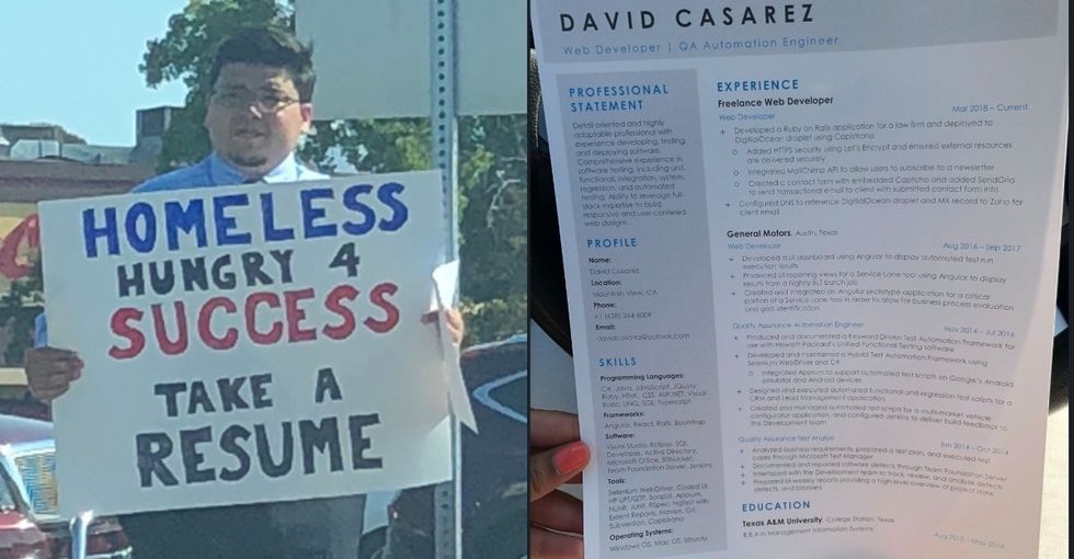 A homeless man says he got 100s of job offers when his story went viral. That's a problem.