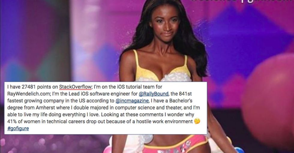 She’s an Apple engineer AND Victoria’s Secret model. These sexist trolls never stood a chance.