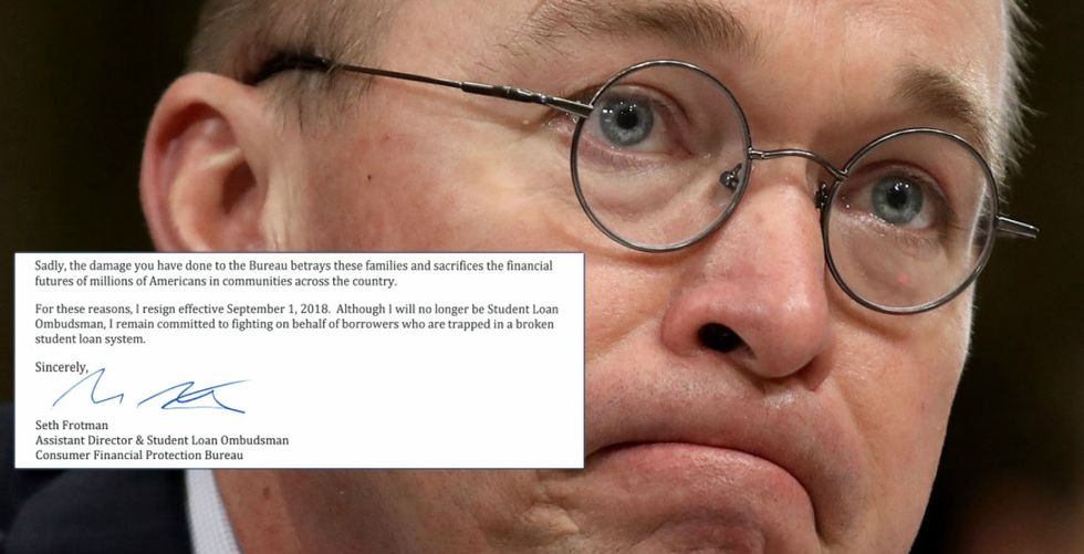 This scalding resignation letter from the White House student loan watchdog is a must-read.