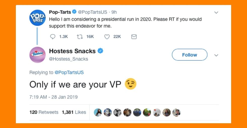 Pop-Tarts for President! Because literally anything is possible in America in 2020.