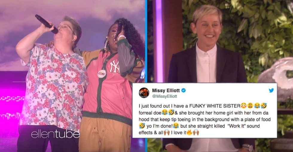 Missy Elliott sang backup for her 'funky white sister' on Ellen and it was pure magic.