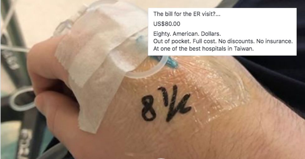 He went to the ER in Taiwan, then his "Horrors of Socialized Medicine" post went viral.