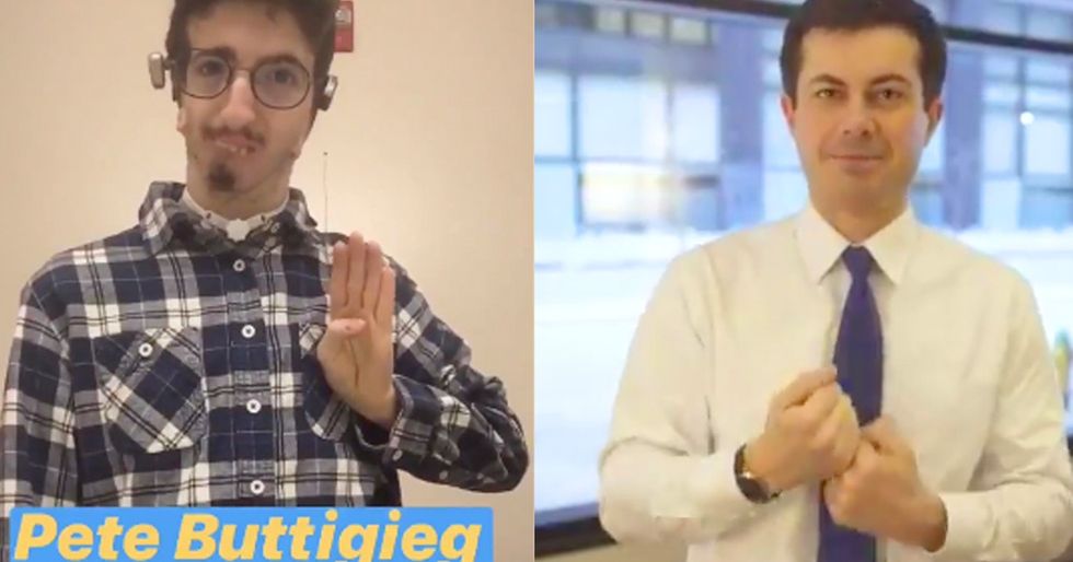 Mayor Pete was given a sign language name. His response was perfect.