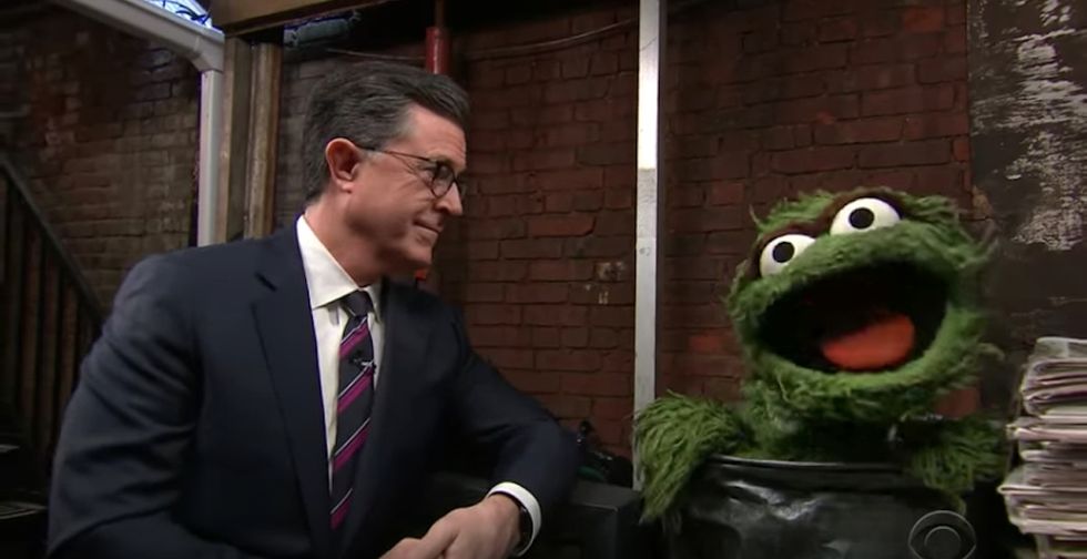 Stephen Colbert and Oscar the Grouch's new duet reminds us that things aren't so bad, after all.