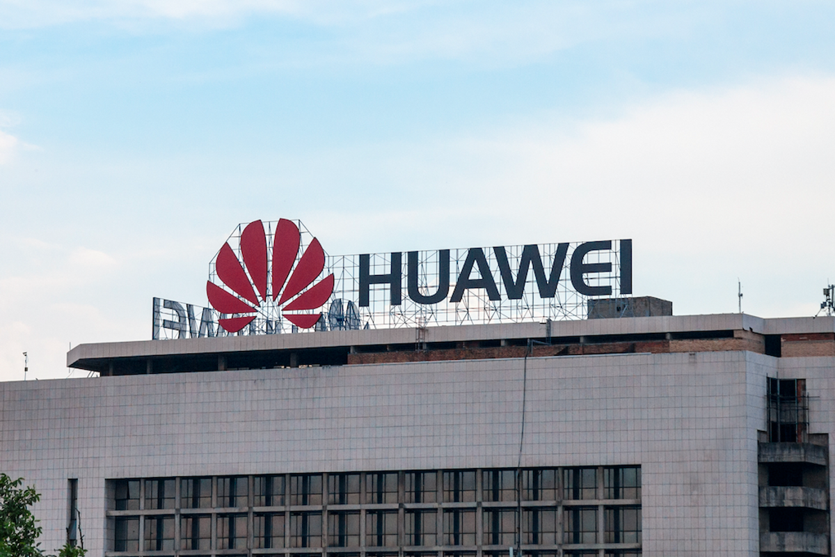 Photo of Huawei sign on a building