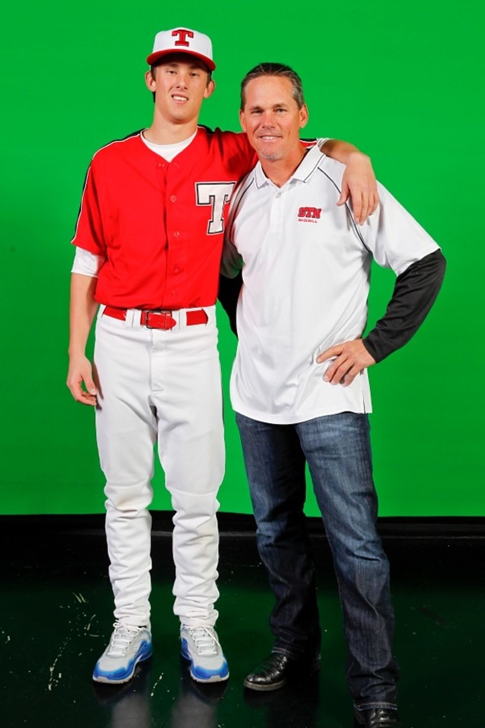Craig Biggio and son at game