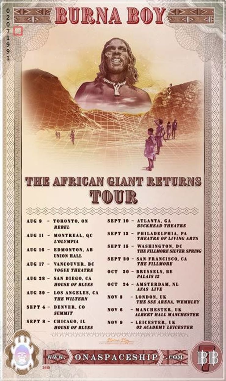 Burna Boy Announces The African Giant Returns Tour Okayafrica