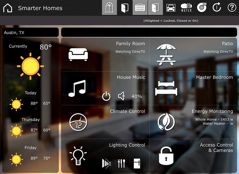 Smarter Homes iPad app screenshot