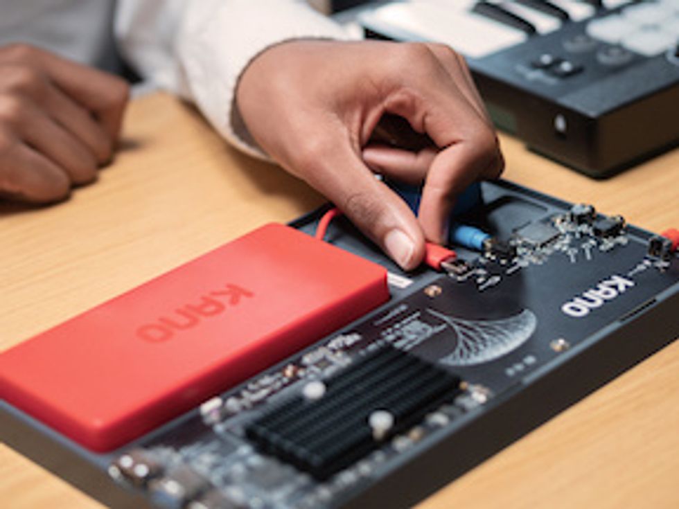 With an exposed circuit board, children can learn about how a computer works inside with the Kano PC