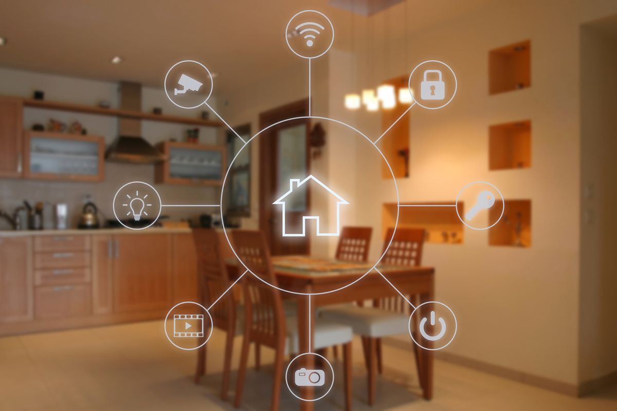Illustration of the internet of things in the smart home
