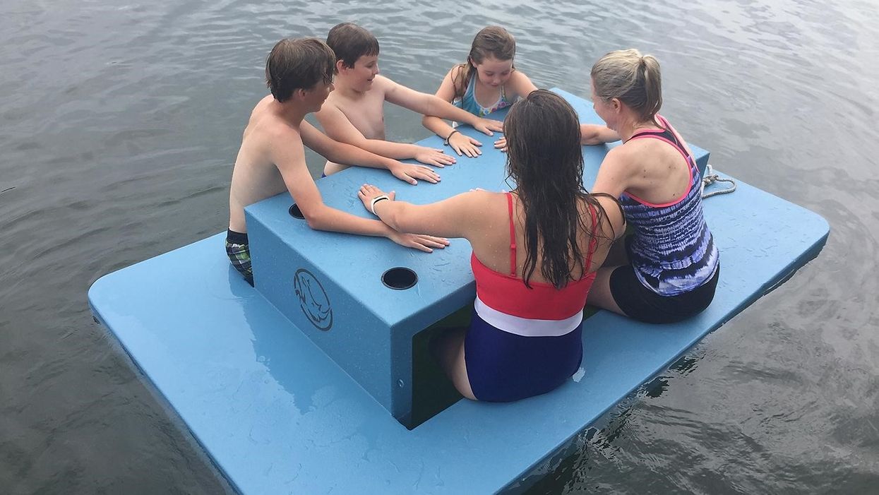 This floating picnic table makes it so you never have to get out of the water