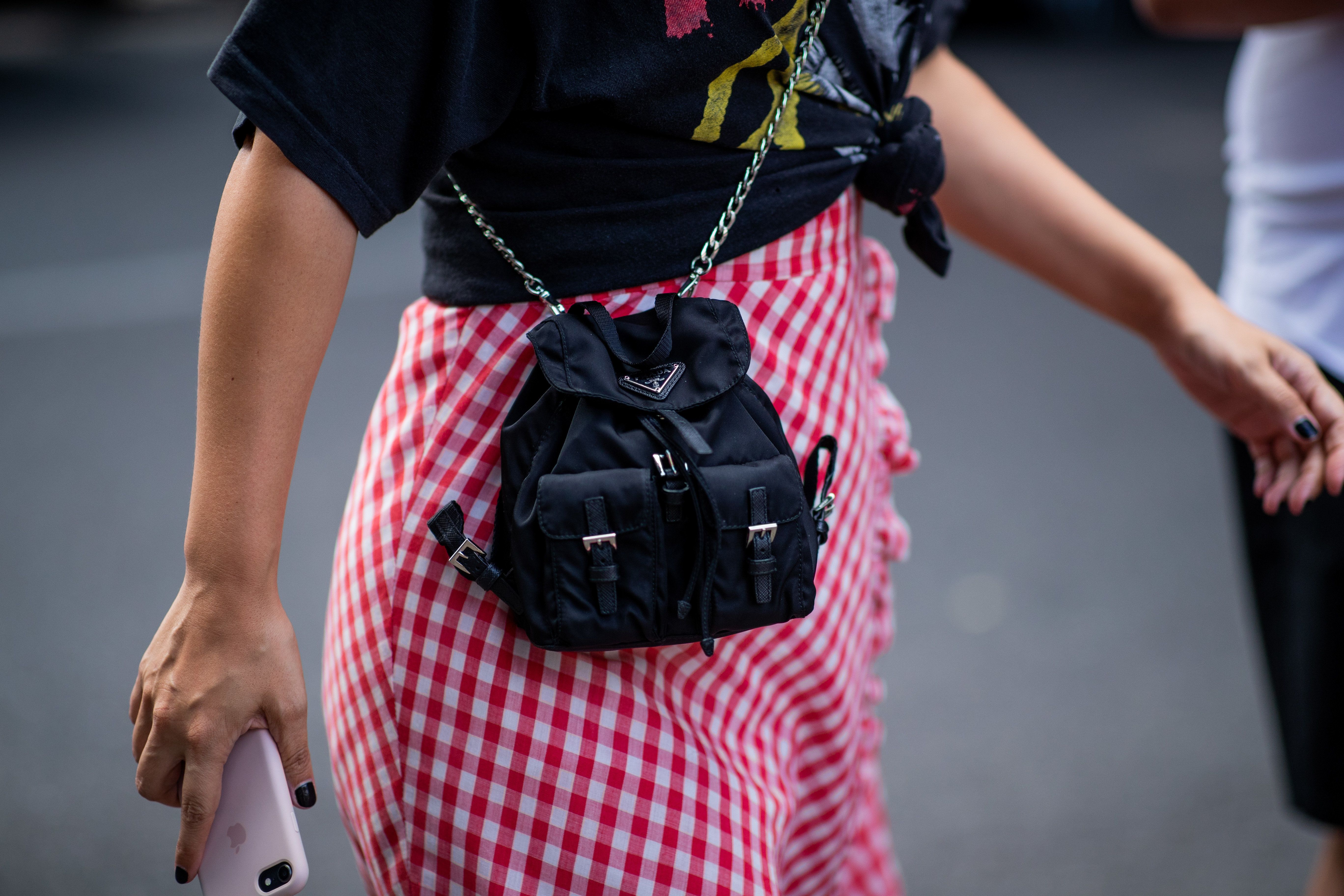 prada pink backpacks