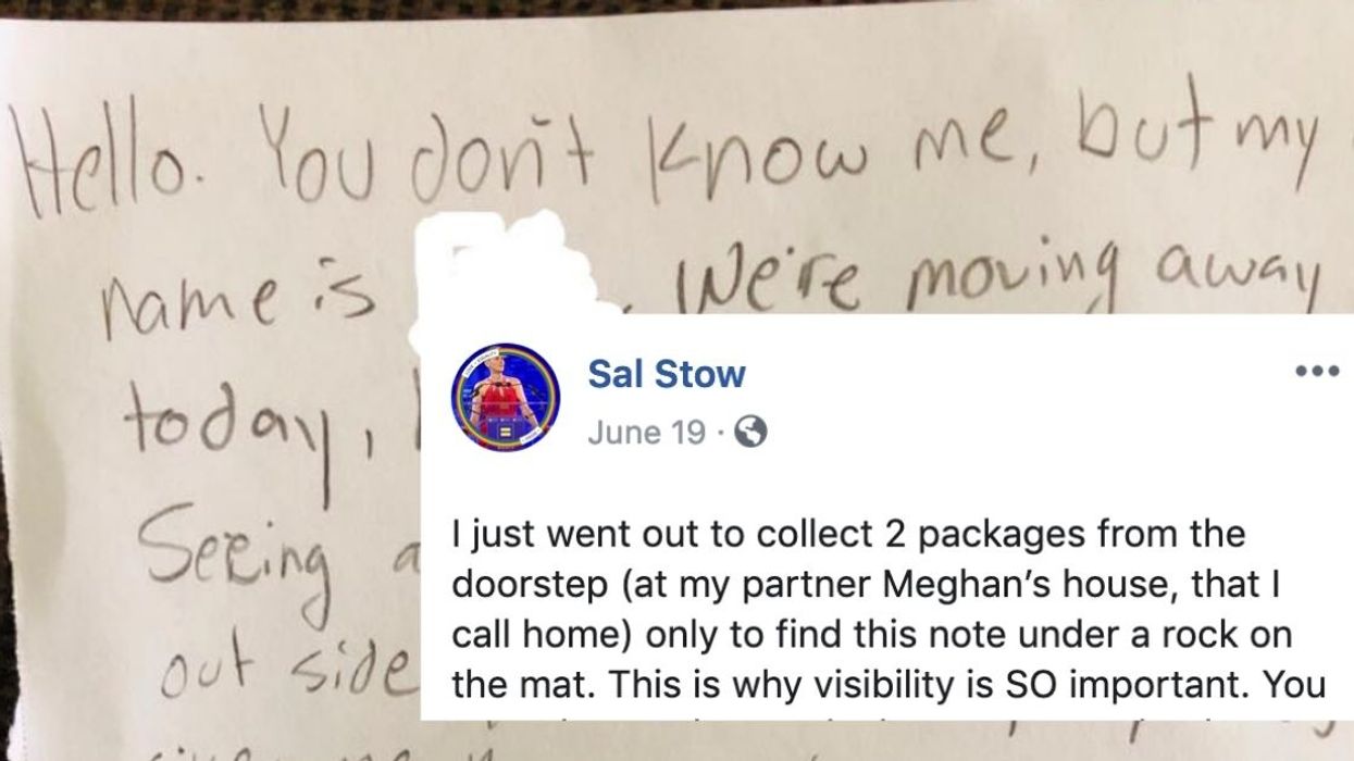 Same-Sex Couple Brought To Tears After Finding Heartwarming Note About Their Pride Flag