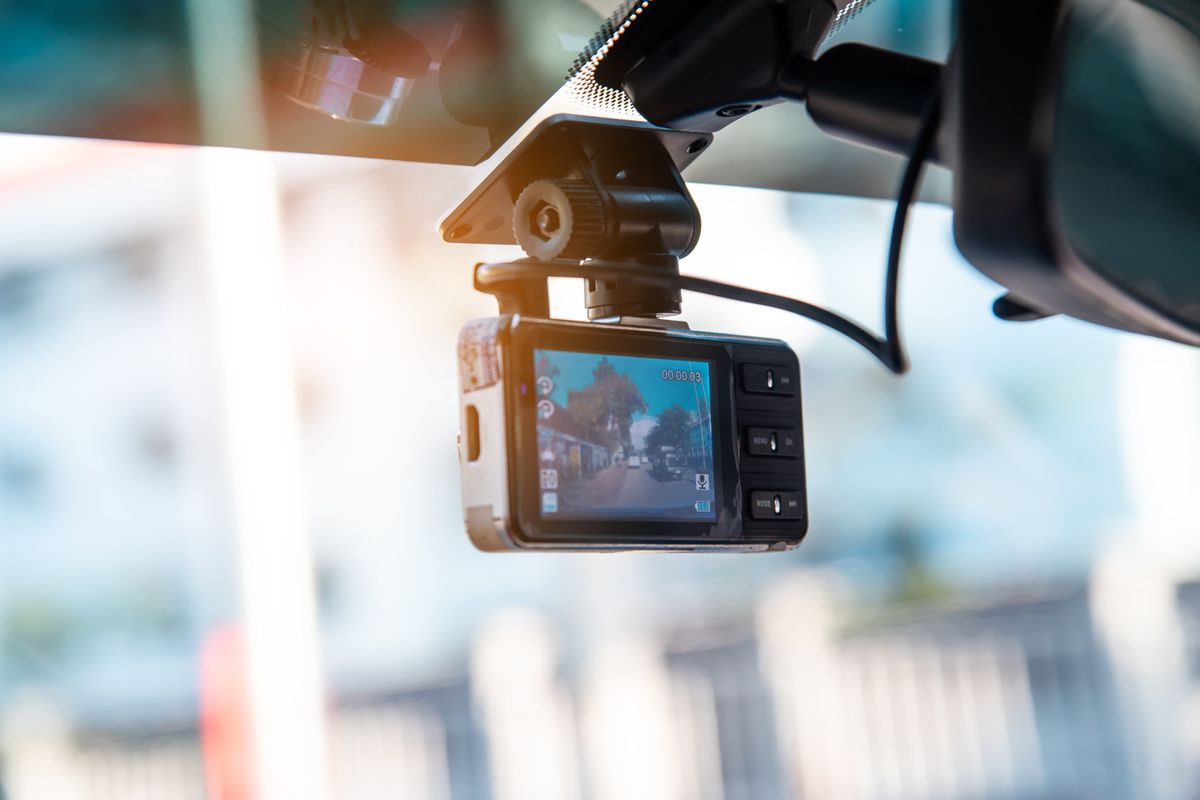 stock image of a car dash cam