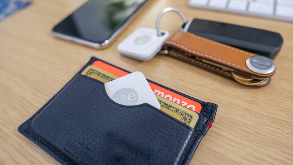 Photo of a Tile Bluetooth tracker