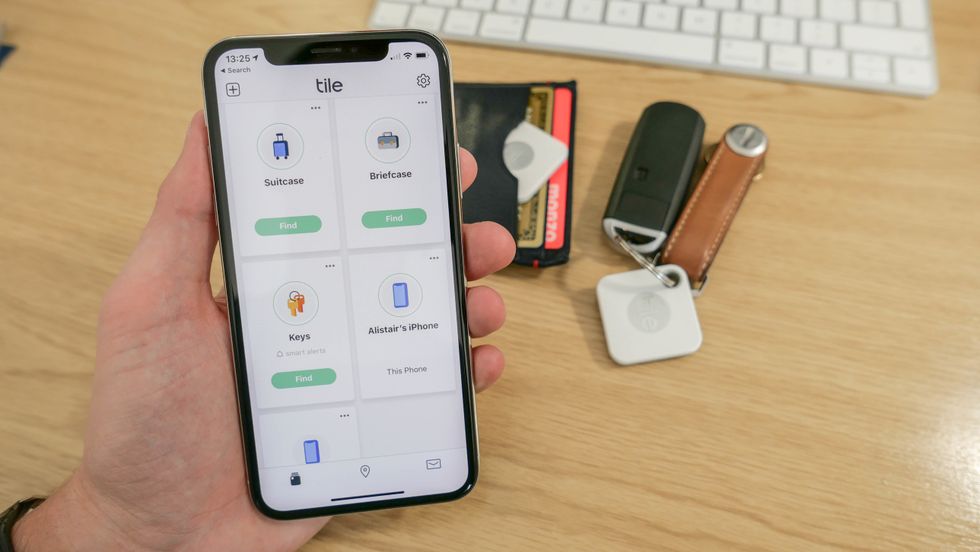 Photo of the Tile app on an iPhone X
