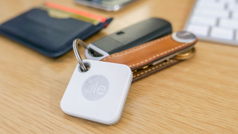 Photo of a Tile Bluetooth tracker