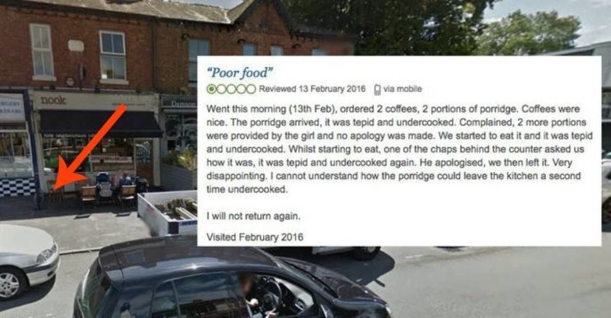 A café got a one-star review for its food but its response was five stars.