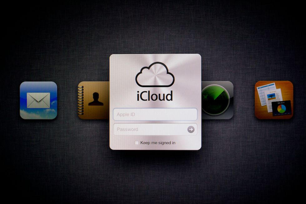 An image of Apple iCloud sign on that typically uses an Apple ID and password