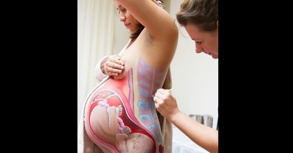 Mother-To-Be Becomes a Living Canvas for Her Unborn Baby