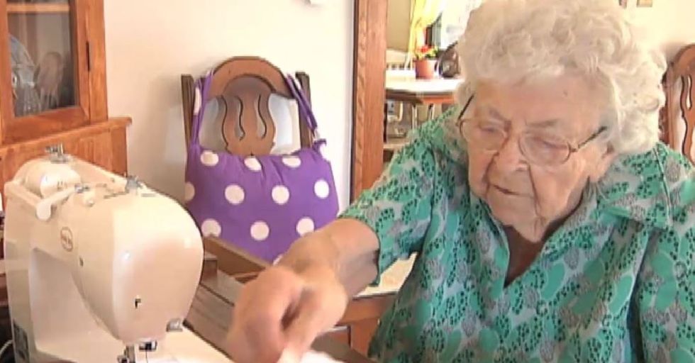 100-Year-Old Woman Sews a New Dress Every Day for Girls in Africa