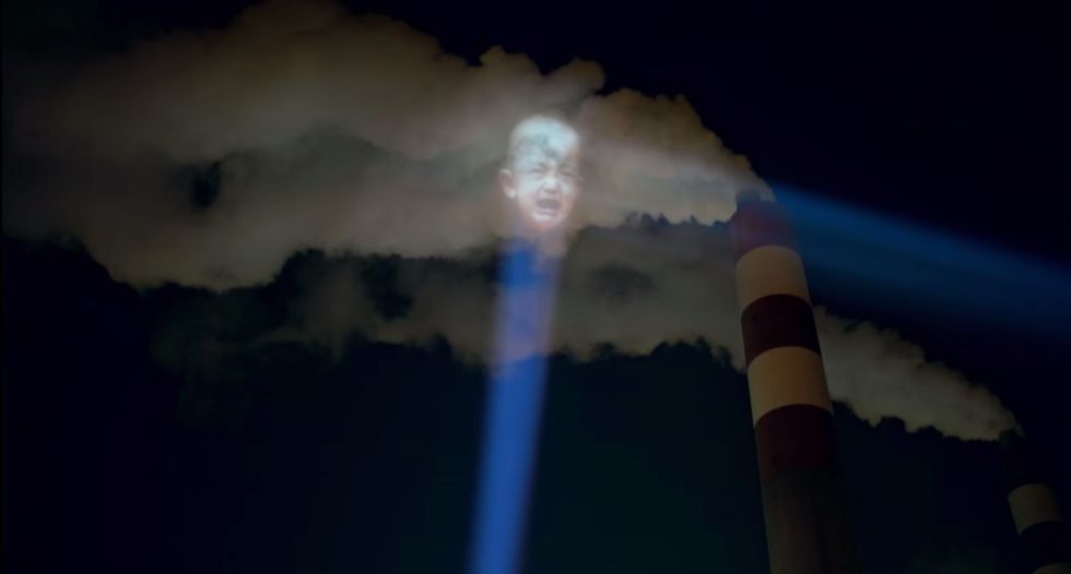 Babies Projected Onto Smog Become the Face of Chinese Air Pollution